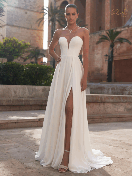 ROBE BUSTIER RND AVEC FENTE