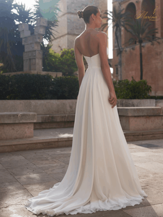 ROBE BUSTIER RND AVEC FENTE
