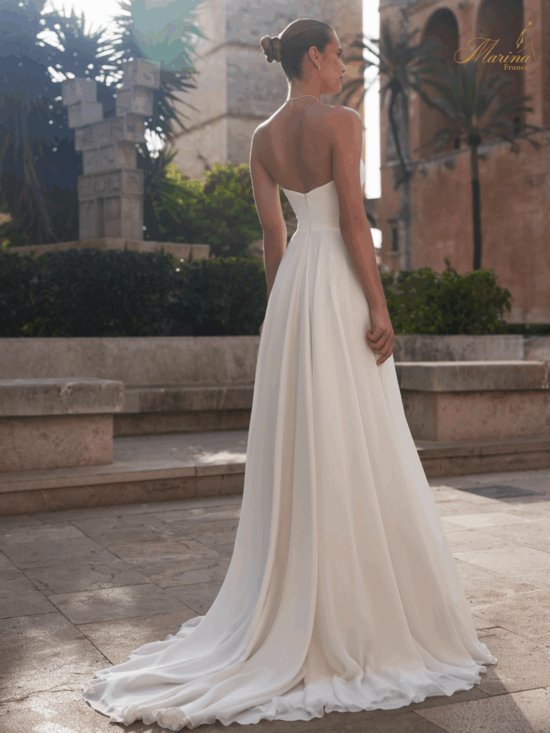 ROBE BUSTIER RND AVEC FENTE