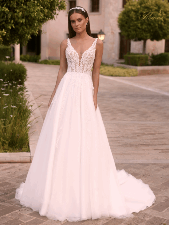 Robe princesse en dentelle et tulle