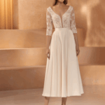 ROBE COURTE MANCHES AVEC DENTELLE