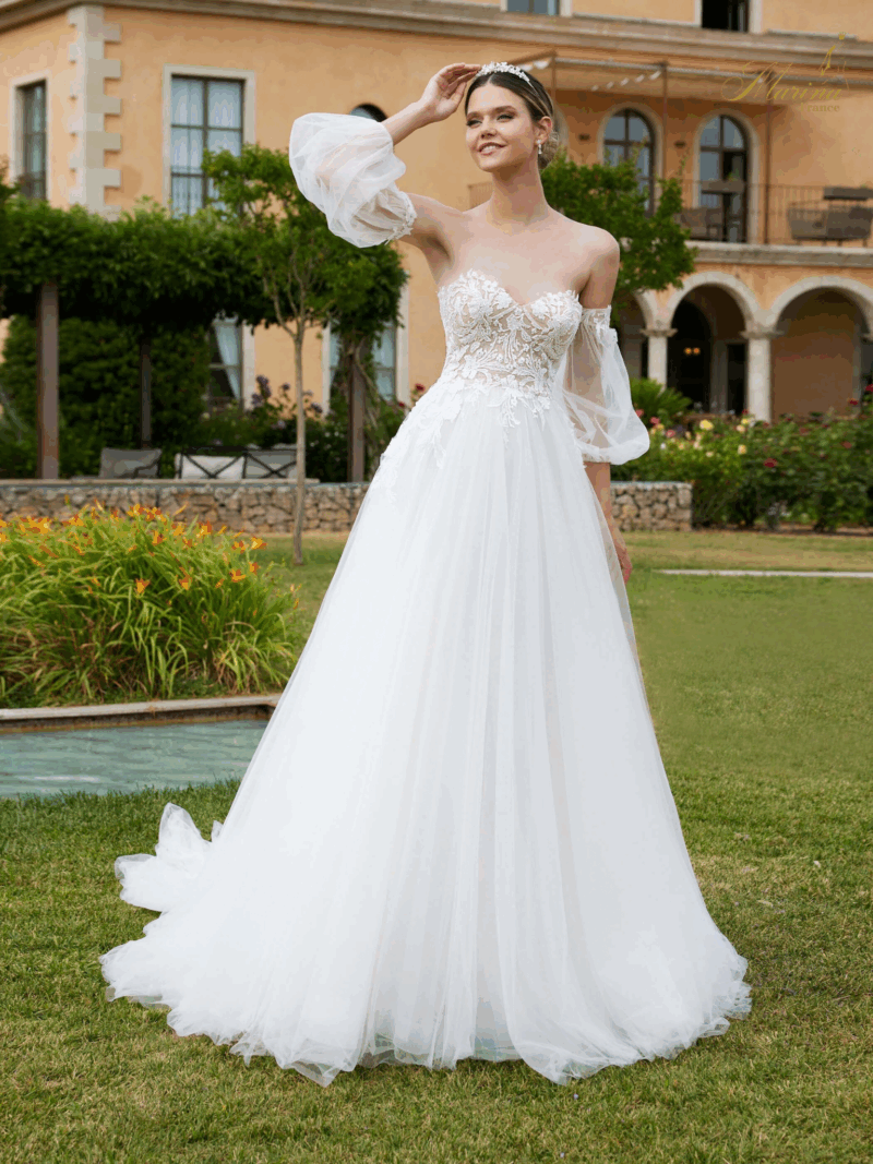 ROBE DENTELLE BUSTIER AVEC MANCHES