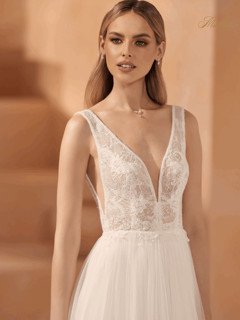 Robe bohème avec dentelle est bas en tulle