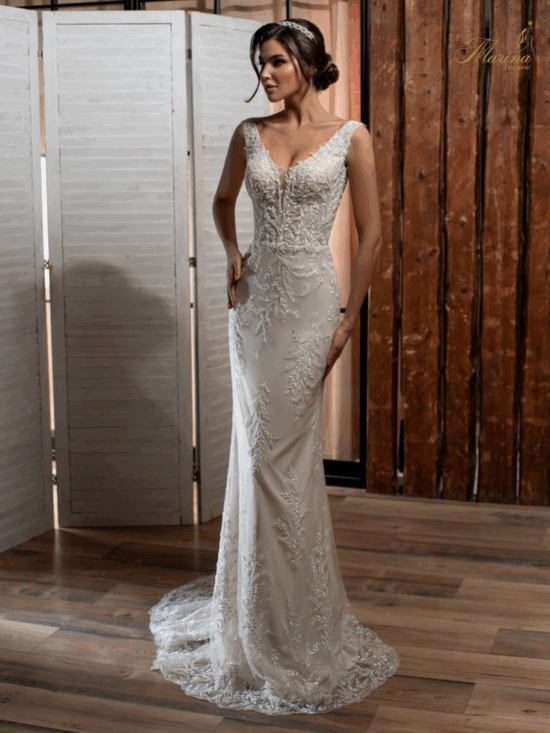 Robe sirène avec tulle et Strasses