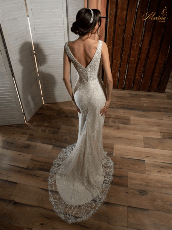Robe sirène avec tulle et Strasses