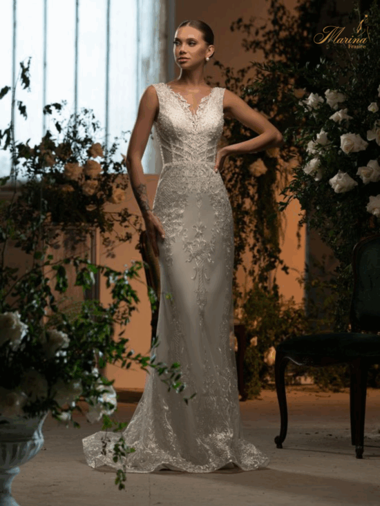 Robe sirène avec dentelle