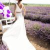 Robe satin avec ceinture transparente