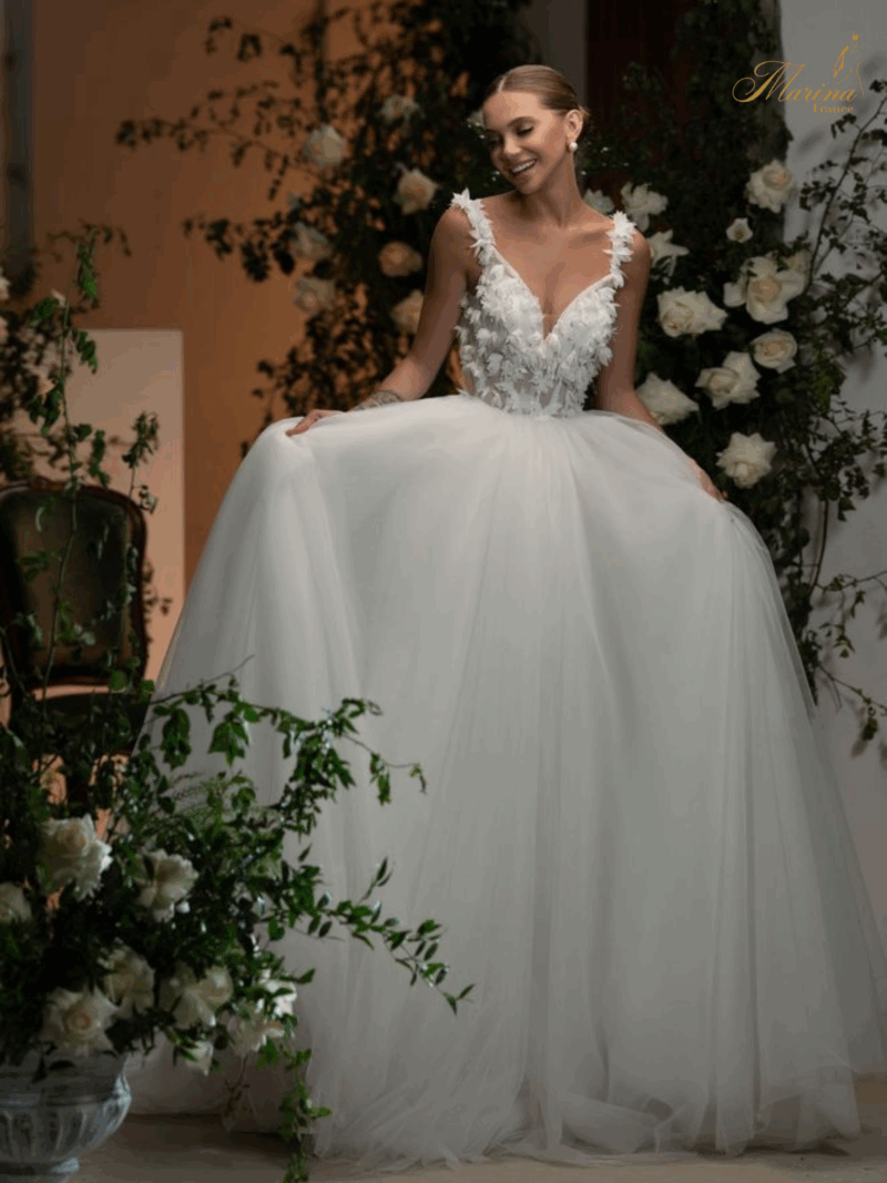 Robe princesse et bas en tulle