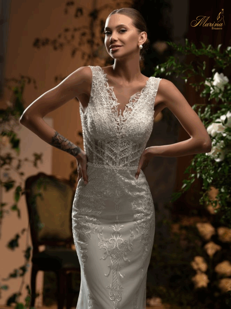 Robe sirène avec dentelle