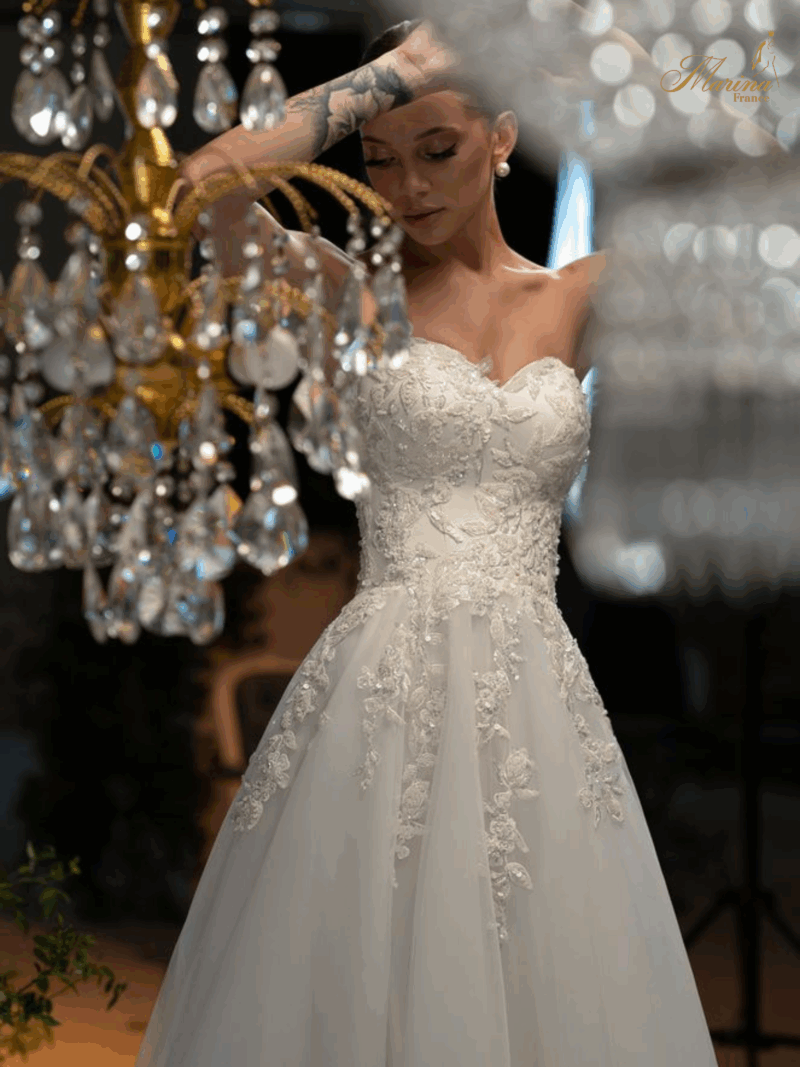 ROBE BUSTIER TULLE ET DENTELLE
