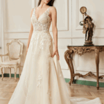 Robe princesse en tulle avec dentelle.