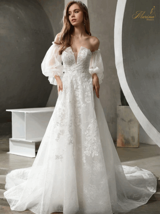 Robe en fleurs et Strasses princesse