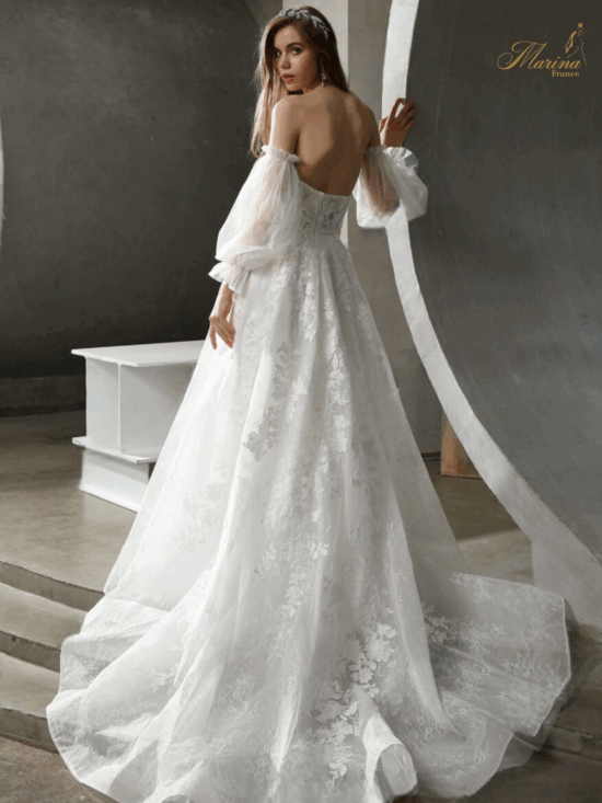 Robe bustier dentelle et tulle