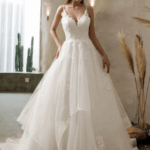Robe princesse en tulle avec dentelle.