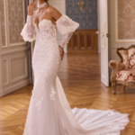 ROBE SIRÈNE BUSTIER AVEC TULLE